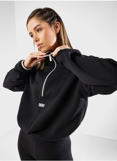 اشتري Zip Neck Logo Detail Sweater في السعودية