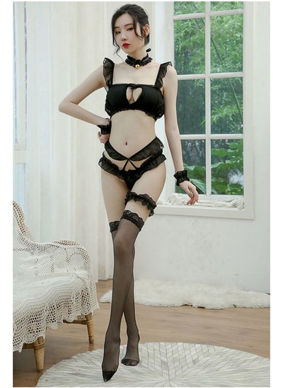 اشتري Fashion Ladies Detail Lingerie Set Black في الامارات