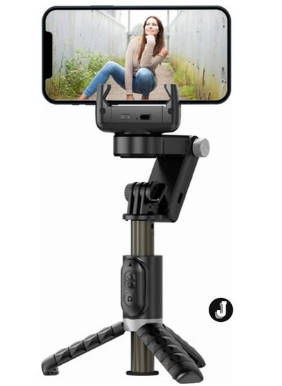 Buy "New Q18 Desktop Tripod Gimbal Stabilizer with 360° Rotation, Wireless Remote & Auto-Tracking – Portable Smartphone Stabilizer with Fill Light for iPhone & Android" in UAE