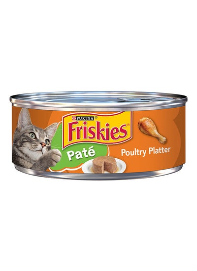 اشتري Friskies Pate Wet Cat Food Poultry Platter Can White 156grams في الامارات