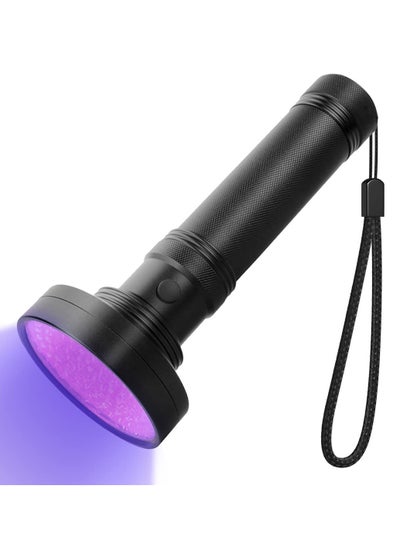 اشتري UV Flashlight Powerful Large 100 LED Black Light Flashlight Super Bright Blacklight Flashlight UV Light Pet Urine Detector Light Use for Dog Cat Urine Detection Scorpions Resin Curing في السعودية