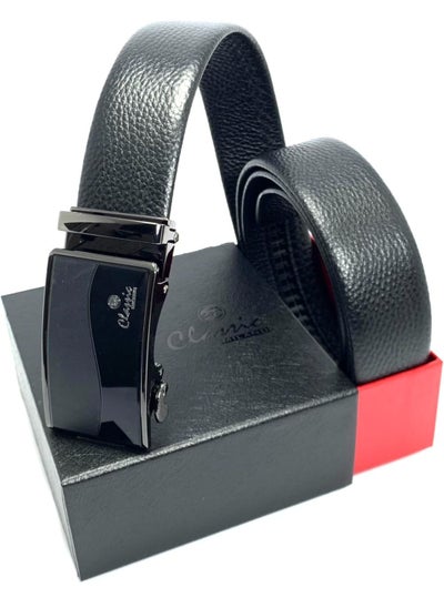 اشتري Classic Milano Men’s Leather Belt for men Fashion Belt Ratchet Dress Belts for men with Automatic Click Buckle for Mens Belt Enclosed in an Elegant Gift Box ALTHQ-3705-9 (Black) by Milano Leather في الامارات