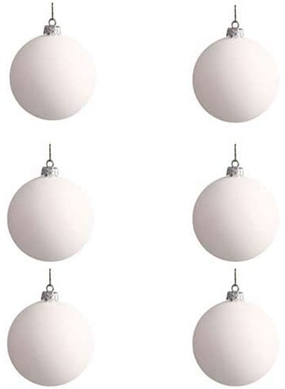 اشتري Christmas Decorative Ball Set 6 Pieces White في مصر