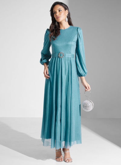 Buy Belted Shimmer Dress in UAE