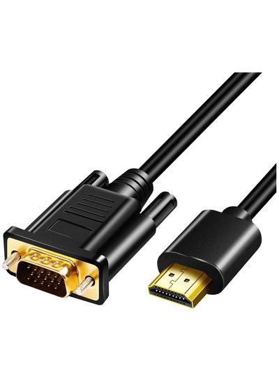 اشتري كابل محول HDMI إلى VGA بطول 1.8 متر، سلك محول فيديو HDMI ذكر إلى SVGA ذكر، كابل DSUB لشاشة نشطة مطلية بالذهب 1080P HD لسطح المكتب، والكمبيوتر المحمول، وجهاز العرض، وHDTV، وRaspberry Pi، وRoku، وXbox، وما إلى ذلك (1.8 متر) في الامارات