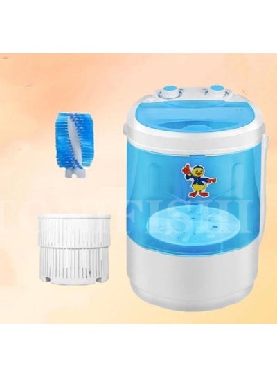 Buy Portable washing  machine mini washing machine for shoes and kids clothes - White/ Blue in UAE
