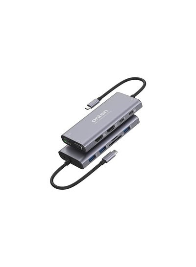 Buy UC601 USB C HUB Dock Station 12 In 1 - HDMI (4K) X2 + VGA + RJ45 + USB-C X2 (PD 3.0 + DATA) + USB 3.0 X3 + TSD/TF + Audio Out 3.5MM in Egypt