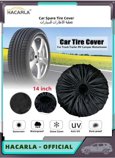 Buy PVC PU Leather Car Spare Tire Wheel Cover for Car Wheels Accessories Fit for Jeep Trailer RV SUV Truck Tough Tire Wheel Soft Cover in Saudi Arabia