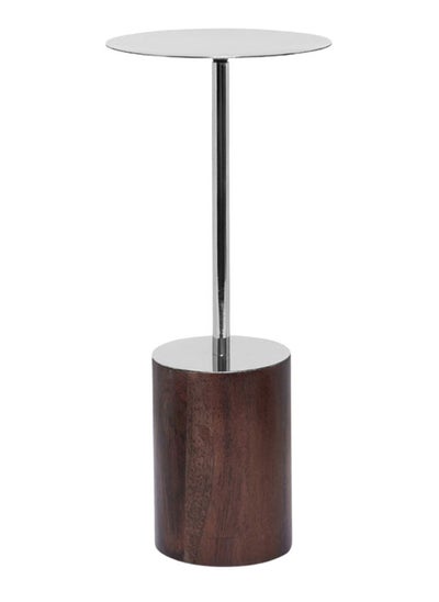 اشتري Lorin Pillar Candle Holder, Silver & Walnut – Small في الامارات