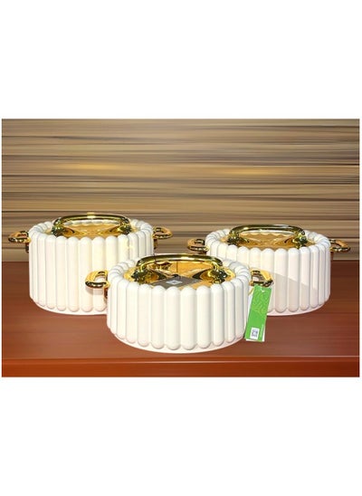 اشتري A set of Luxury Food Containers Consisting of 3 pieces, Sizes 1500-2000-2500 في السعودية