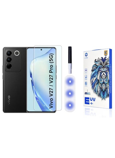 اشتري واقي شاشة من الزجاج المقوى Lito Vivo V27 5G/Vivo V27 Pro 5G Premium UV مع تغطية من الحافة إلى الحافة في مصر