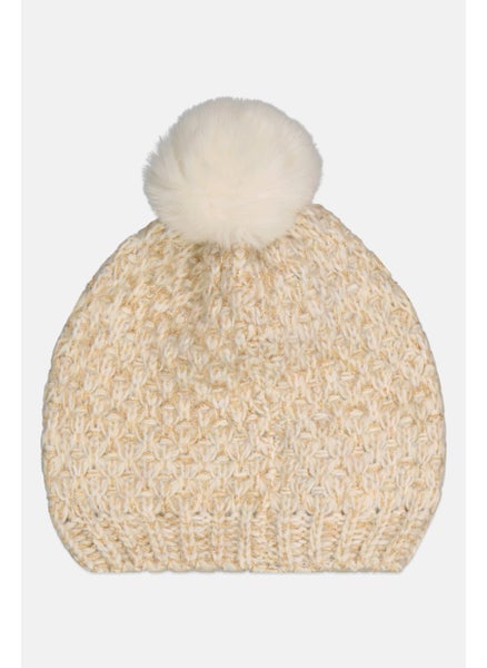 اشتري Women Knitted Beanie Hat, Beige في الامارات