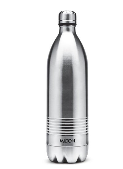 Buy Milton Thermosteel Duo DLX 1000, Double Walled Vacuum Insulated Flask 1000 ml | 34 oz | 1 Ltr |24 Hours Hot and Cold Water Bottle, 18/8 Stainless Steel, BPA Free, Food Grade, Leak-Proof | Silver in Saudi Arabia