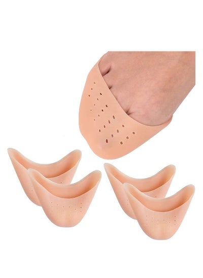 Buy Silicone Gel Toe Caps, Soft Silicone Gel Toe Protectors Covers Toe Caps Metatarsal Pads Ballet Pointe Pads with Forefoot Cushion Ballet Pointe Dance High Heel Shoe Pads, 2 Pairs in UAE