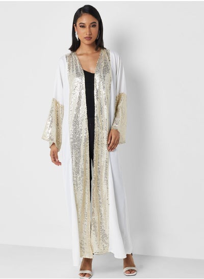 Buy Shimmer Hem Abaya With Sheila in Saudi Arabia