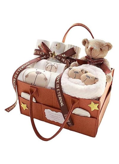 اشتري Newborn Gift Set for Baby Boy＆Girl Infant Gift Set Baby Gifts Premium Cotton Baby Clothes Accessories Set Fits Newborn to 3 Months (Bear) في السعودية