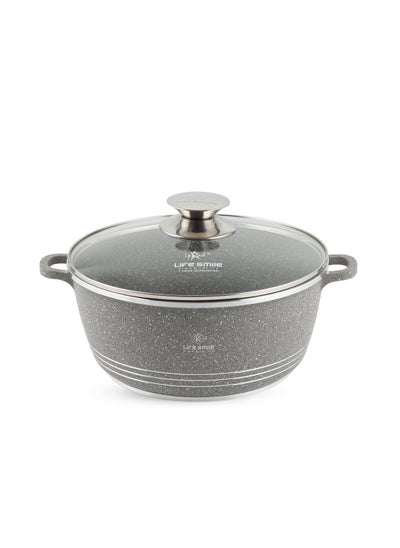 اشتري 20cm (2.3 Liter) Non Stick Stock Pot - Aluminum Soup Pot with T.Glass Lid - 100% PFOA and PTFE Free في الامارات