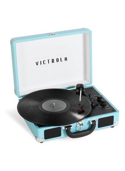 اشتري Victrola Journey+ Signature Turntable Record Player Bluetooth Vinyl Stream 33-1/3, 45 & 78 RPM Suitcase Vinyl Record Player, Bluetooth Connectivity & Built-in Speakers, Stereo RCA Output (Turquoise) في الامارات