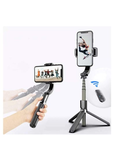 اشتري Gimbal Stabilizer for Smartphone L08 Handheld Gimbal with 360°Auto Balance Remote Wireless Bluetooth Selfie Stick Pan-tilt Tripod with Built-in Bluetooth Remote في الامارات