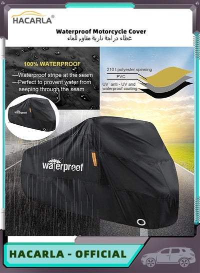 اشتري Motorcycle Cover UV Protection Dustproof Waterproof 210D Oxford Motorbike Cover with Lock Holes 104 inches for Most Motorcycles 3XL في السعودية
