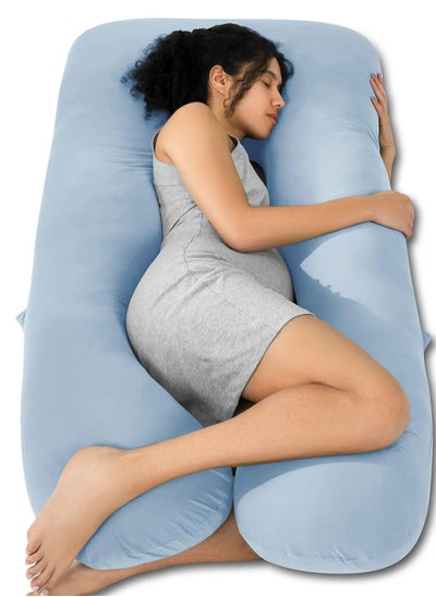 Buy U Shape Velvet Pregnancy Pillow - Luxurious Maternity Support Pillow for Comfort and Back Relief in Saudi Arabia