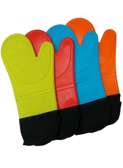 Buy 1pc Long Silicone Glove Heat Resistant Oven Glove Multicolor in Egypt
