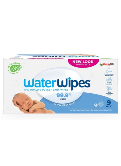 Buy WaterWipes Original Plastic Free Baby Wipes, 9 Packs Each of 60 Unscented Wet Wipes in Saudi Arabia