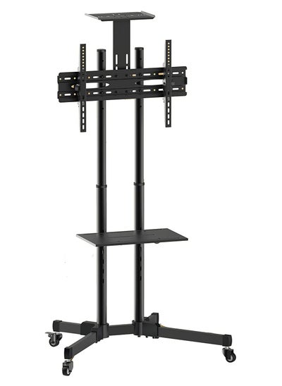 اشتري TV Stand Wall Brackets With Wheels Rolling TV Cart for 32-75 Inch LCD LED OLED Flat Panel Black في الامارات