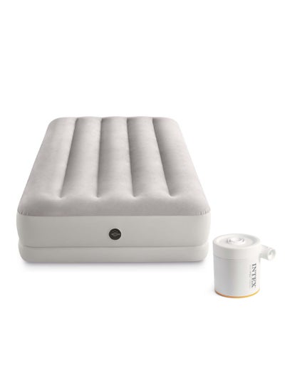 Buy Dura-Beam Prestige Mid-Rise Inflatable Mattress Single with USB Pump PVC Gray 99x191x30 cm in UAE