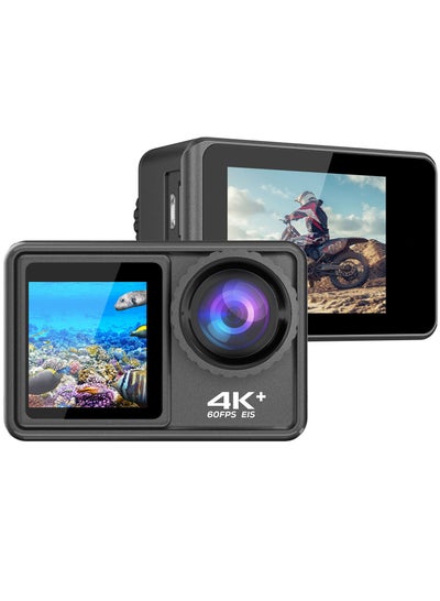 Buy 4K 24MP Dual Screen Sport Camera DV Camcorder 2.0 Inch Screen 170° Wide Angle EIS 40m Waterproof WiFi with Macro Lens Remote Control in Saudi Arabia