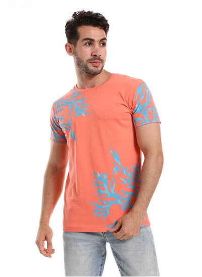 Buy White Rabbit orange&Blue Coral Reef Printed Corners Slip On Tee in Egypt