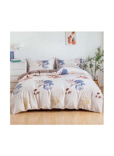 اشتري 4-Piece Single Size Duvet Cover Set Microfibre Almond 1 Duvet Cover 160x210 cm; 1 Fitted Sheet 120x200x25 cm; 2 Pillow Cover 48x74cm Multicolor في الامارات