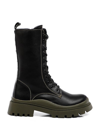 Buy calf strapped combat styled half boots in Egypt