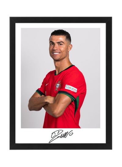 اشتري كريستيانو رونالدو، البرتغال، CR7، يورو 2024، هدية كرة قدم، ملصق موقّع مع إطار 30 × 40 سم في الامارات