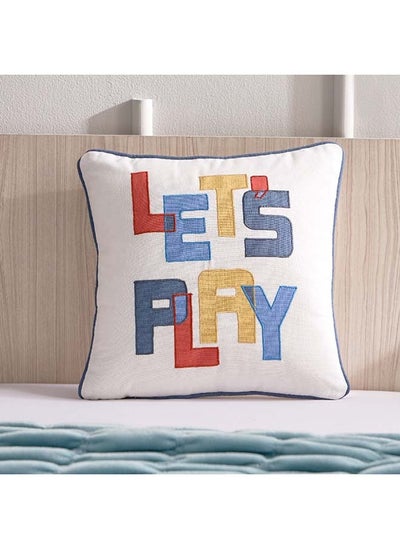 اشتري Arcade Lets Play Printed Embroidered Cotton Filled Cushion with Piping 40 x 40 cm في السعودية