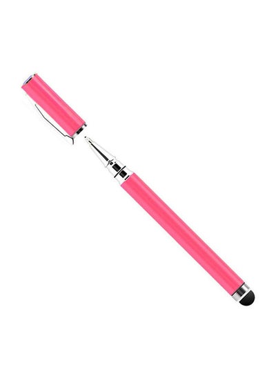 Buy 2 In 1 Ball Point Capacitive Screen Stylus Touch Pen With Cover Pink in UAE