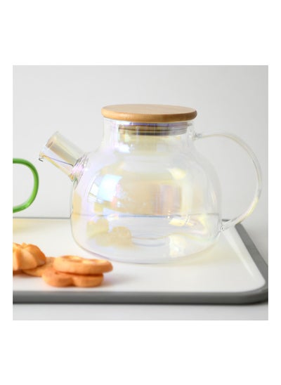 اشتري Tea Pot 1000ml With Stainless Steel Filter Borosilicate Glass, Tea Pot Infuser, with Stylish Design, Great For Loose Leaf Tea, Blooming Tea, Tea Bags & Fruit Infused Water في الامارات