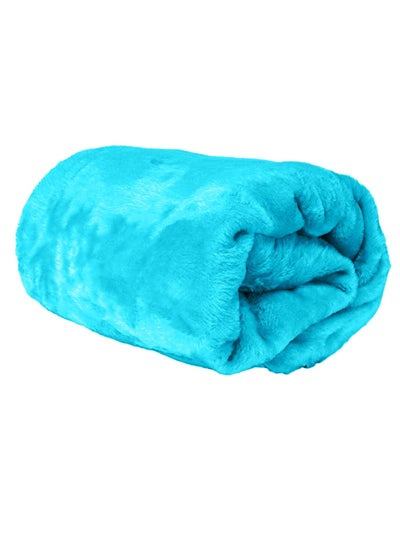 اشتري Single Micro Fleece Flannel Blanket 260 GSM Super Plush and Comfy Throw Blanket Size 150 x 200cm Turquoise في الامارات