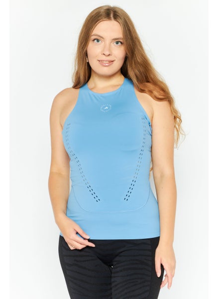 Buy Women Sportswear Fit Sleeveless Training Top, Blue in UAE