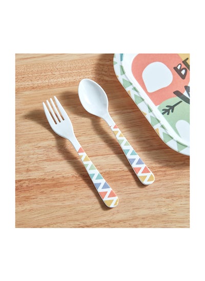 Buy Playland Trinity Melamine Be Wild 2-Piece Cutlery Set 16 x 3.5 cm in UAE