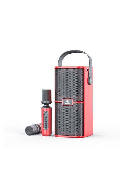 Buy YS 218 Portable Wireless Bluetooth  Karaoke Speaker Stereo Bass Dual Microphone in UAE