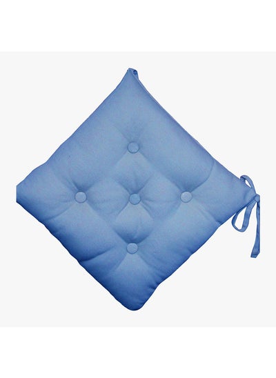 Buy Danube Home Ayaana Chair Pad 400GM Polyester Canvas Dyed Soft Chair Seat Pads Comfortable Chairpad Cushions For Indoor Outdoor Garden Patio Kitchen Office Chairs Dining L 40 x W 40 cm-Light Blue in UAE