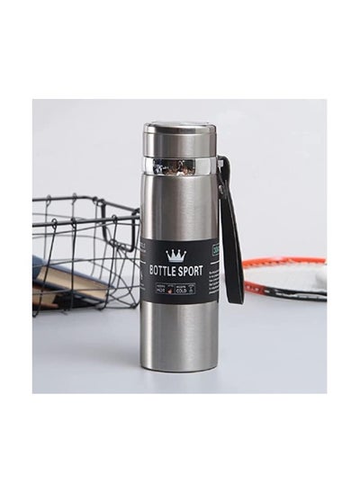 Buy VIO Stainless Steel Double Wall Vacuum Insulated Water Bottle Flasks. Wide Mouth Leak-Proof Thermos for Hot and Cold Beverages Drinks. Sports, Gym, Traveling, Outdoors, School - 800ml (Silver) in UAE