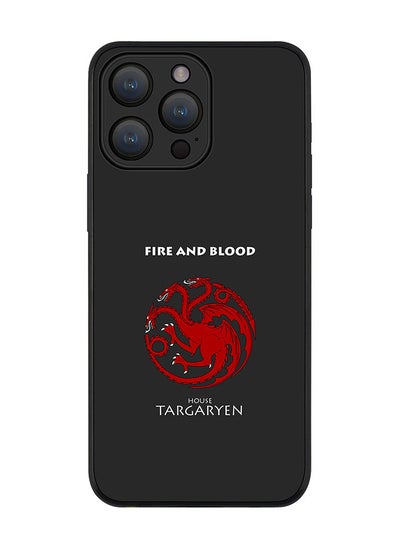 اشتري Cover for iPhone 15 Pro Case Rugged Black Slim fit Soft Flexible Anti Drop TPU Gel Thin Protective Phone Cases - GOT House Targaryen في الامارات