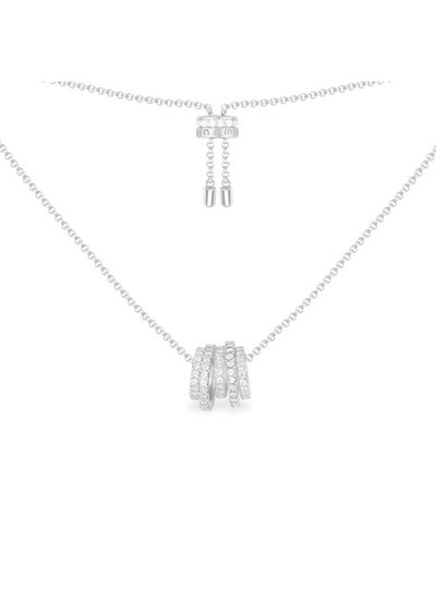 Buy White Multi Loop Adjustable Necklace - SilverWhite in UAE