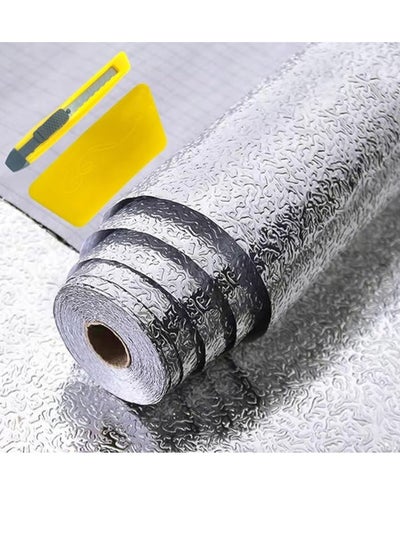 Buy Aluminum Foil Oil Proof Stickers Silver 60x200centimeter in Saudi Arabia