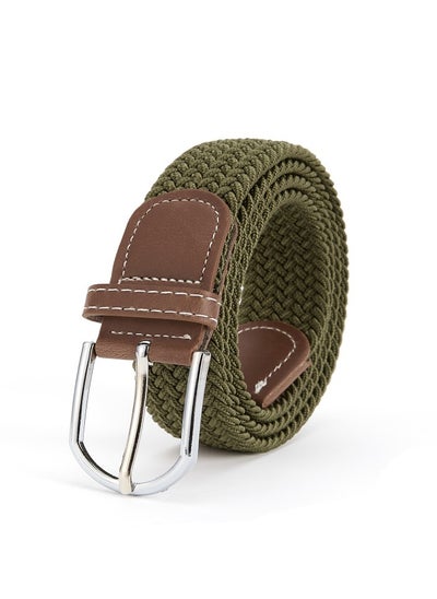 اشتري New Canvas Belt Needle Buckle Elastic Woven Waistband في السعودية