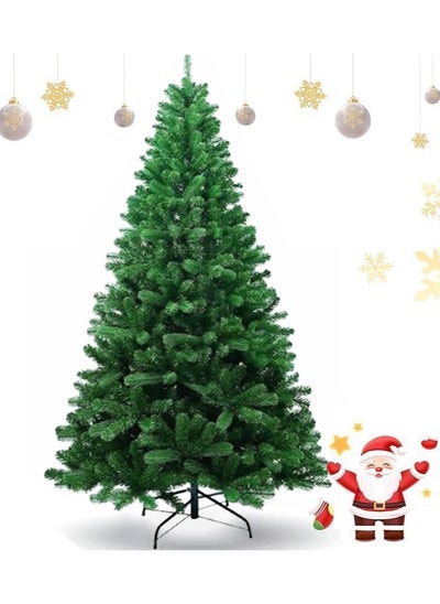 Buy Christmas Tree Artificial Fir All Green Christmas Tree with Metal Stand Lightweight and Easy to Assemble in UAE