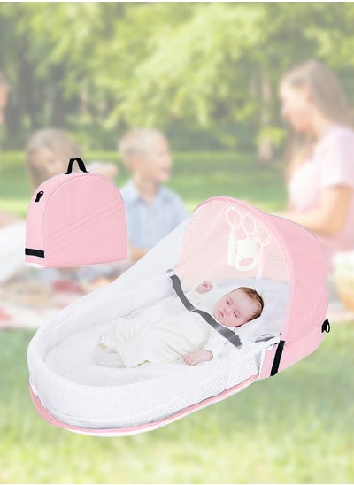 Buy Portable Multi-functional Breathable Folding Crib with Mosquito Net in Saudi Arabia