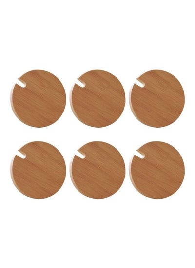 Buy 6-Piece Coffee and Tea Cup Lid Set Light Brown in UAE